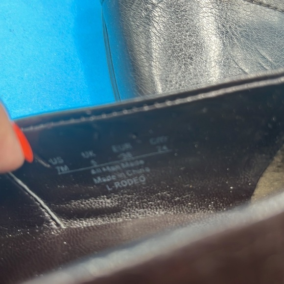 Franco Sarto Heels Womens 7 M Rodeo Square Toe Pumps Brown Faux Leather Slip On - Picture 7 of 9